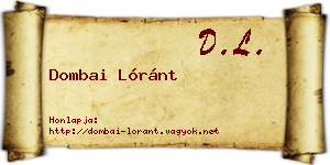 Dombai Lóránt névjegykártya
